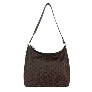 Gucci Shoulder Bag, Nylon and Leather, Brown, Women's, 264219 z6261